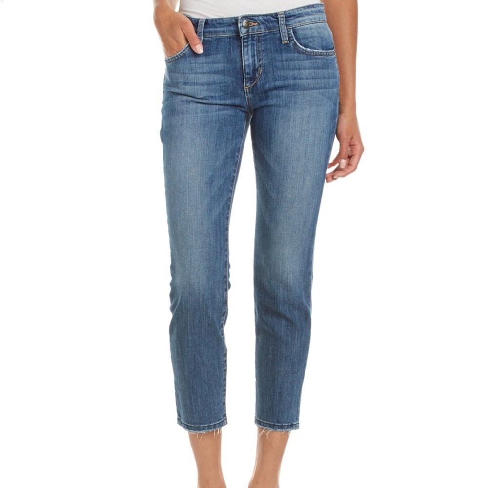 Joe’s Roxy Mid-Rise Straight Ankle Raw Hem Jean